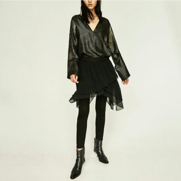 Nwt Zara Skirted Jeggings Chiffon Ponte 